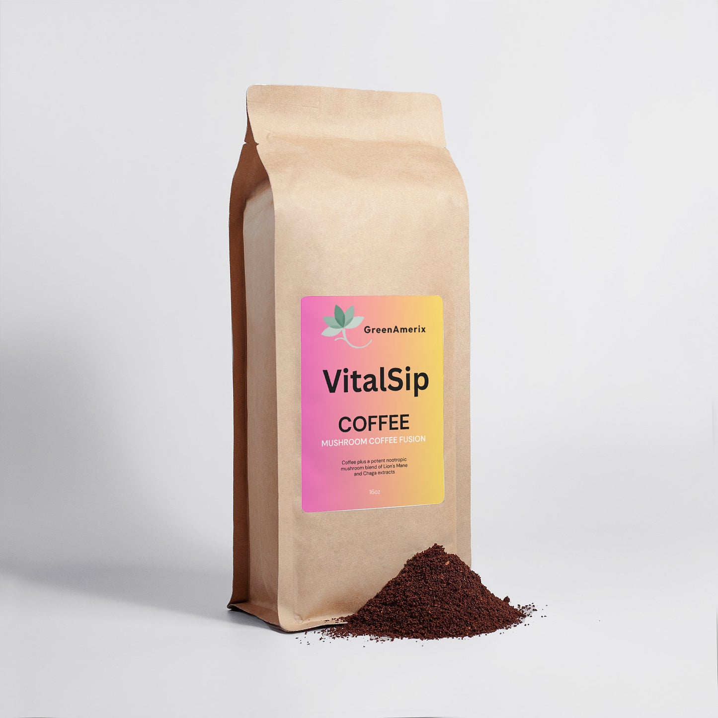 Vital Sip Mushroom Coffee Fusion - Lion’s Mane & Chaga 16oz