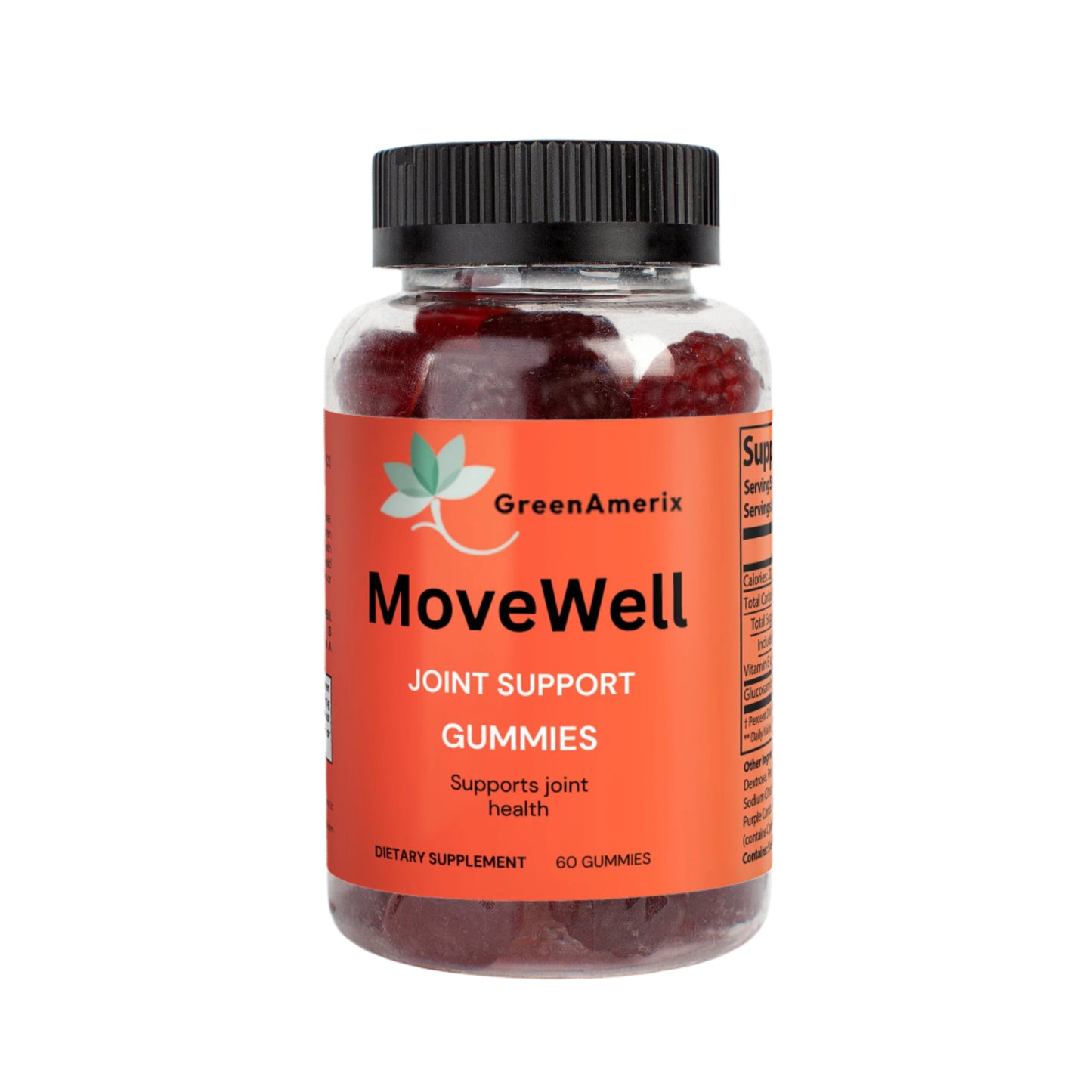 MoveWell Joint Support Gummies for Adults, tasty chewables formulated to promote healthy joints and mobility naturally