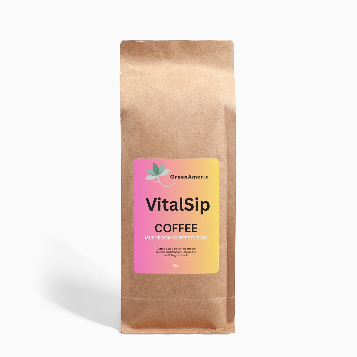 Vital Sip  Mushroom Coffee Fusion - Lion’s Mane & Chaga 16oz